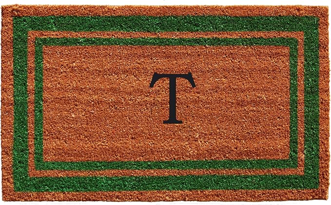 Calloway Mills Green Border 24" x 36" Monogram Doormat by Callowaymills