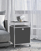 Matte Storage Cart with Flap Door, Large Capacity Storage Cart with Detachable - Image 6