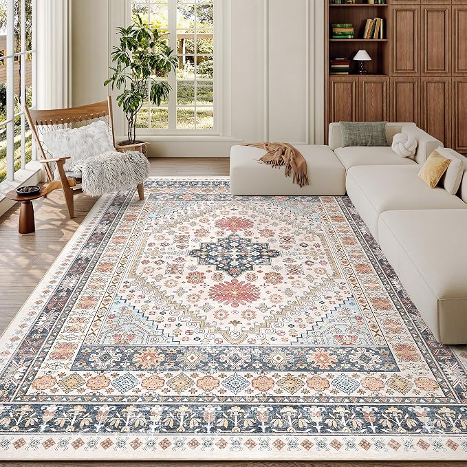 Pink Rugs for Bedroom-5x7 Area Rugs for Living Room, Dining Room, Low Pile - Image 4
