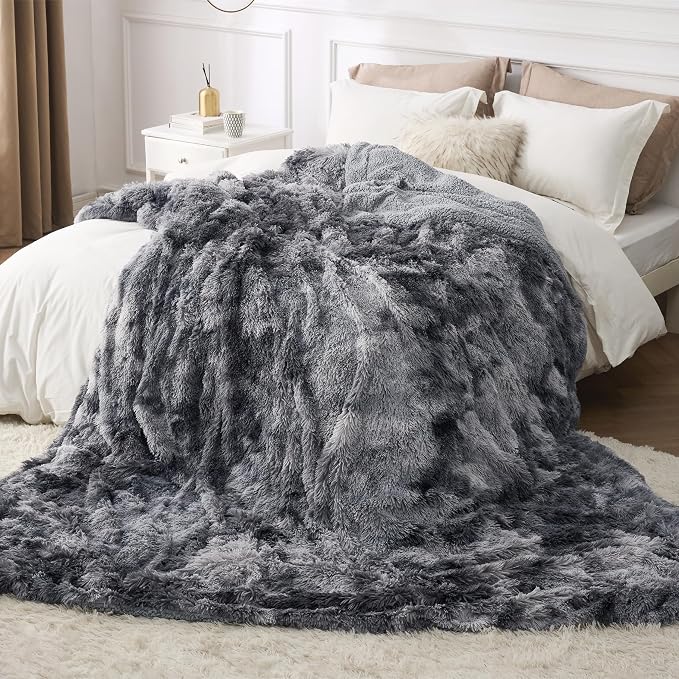Bedsure GentleSoft Fluffy Sherpa Fleece Faux Fur Blankets Queen Size - Image 6
