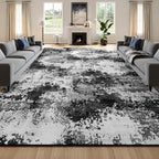 Washable Rug 9x12 Area Rugs for Living Room Bedroom Carpet Black | Indoor by Acapet