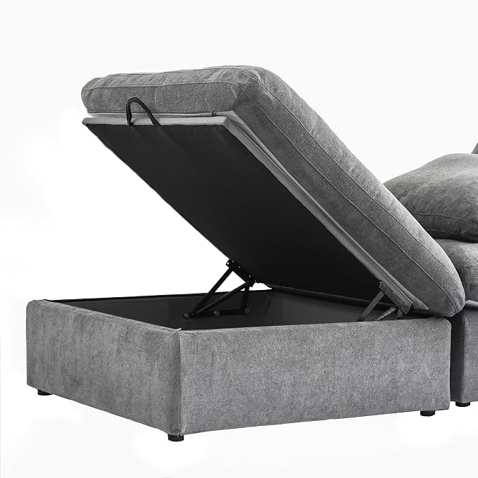 Cloud Modular Sectional Sofa Couch, 120.45" U Shaped Convertible Couches - Image 7