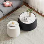 Modern Marble Nesting Coffee Table Set of 2, 26.77" Cup Shaped Coffee and End - Image 3