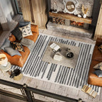 JONATHAN Y Khalil Modern Berber Stripe Cream/Black Indoor Area Rug, Contemporary - Image 5