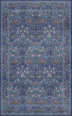 Vintage Dark Blue Living Room Rug 5x8 Area Rug - Image 2