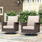 HERA'S HOUSE Outdoor Furniture, 2 x High Back Swivel Patio Chairs by HERASHOUSE