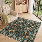 DUKINO 4x4 Square Area Rug, Washable Animal Rug - Image 2