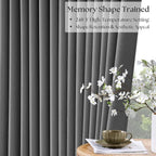 Dark Grey Pleated Thick Linen Blackout Curtains 105 Inches Long - Image 4
