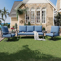 HOMREST Patio Furniture Sets 4 PCS Outdoor Metal Conversation Sets, 360 Degree by HOMREST