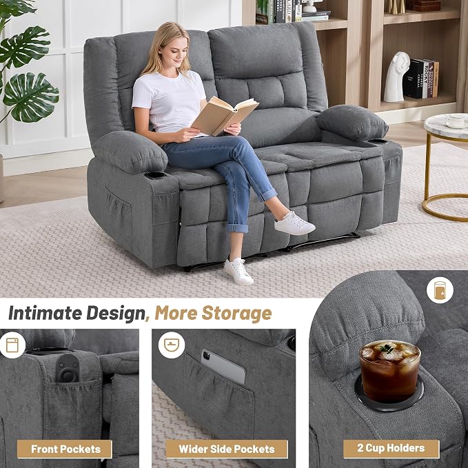 Loveseat Recliner Sofa, Big Large Reclining Sofa - Image 8