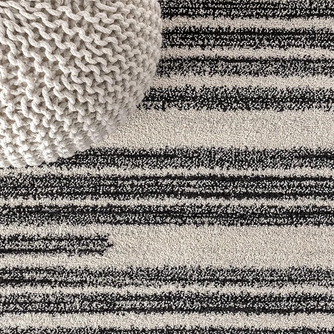 JONATHAN Y Khalil Modern Berber Stripe Cream/Black Indoor Area Rug, Contemporary - Image 4