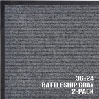 Front Door Mat, Indoor Outdoor Welcome Muddy Doormat, 36x24 Battleship Gray | - Image 7