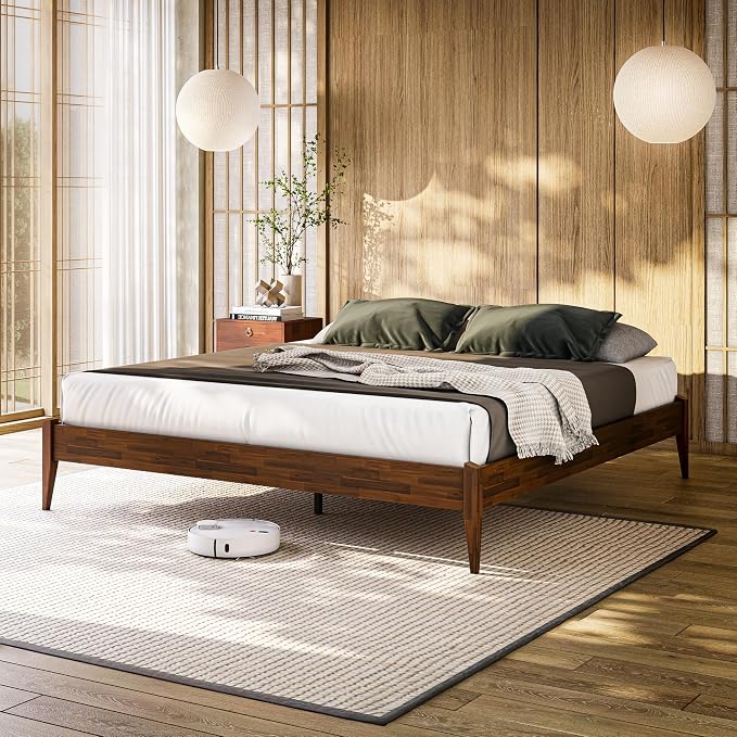 Bme Dinkee King Size Bed Frame, 15 Inch High Platform, Modern Minimalist Style by Bme