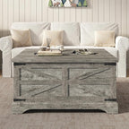 Furnideco 35.5''W Square Coffee Table Farmhouse Lift top Coffee Table - Image 4