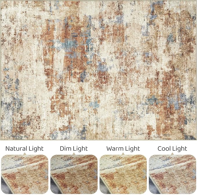 LOONGRUG 8x10 Area Rugs Washable Large Neutral Modern Living Room Rug | - Image 9