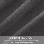 Dark Grey Pinch Pleat Linen Light Filtering Privacy Curtains 108 Inch Long | - Image 3