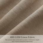 Light Brown Linen Pleated Light Filtering Country Curtains 45 Inch Length | - Image 2