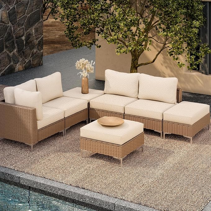 14PCS Patio Cushion Covers, Patio Furniture Couch Seat Slipcovers | Washable - Image 6