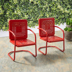 Crosley Furniture Bates 2-Piece Outdoor Chair Set, Retro Metal Patio Chairs - Image 8