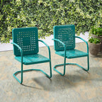 Crosley Furniture Bates 2-Piece Outdoor Chair Set, Retro Metal Patio Chairs - Image 7