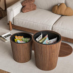 Nesting Coffee Table Set of 2, Round End Table - Image 7