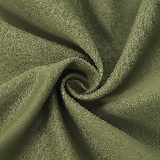 Olive Blackout Curtains/52 x 95 Inch/Set of 2 Panels Thermal Insulated Room - Image 6