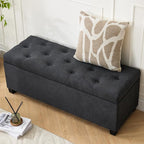 Mangodan 43 Inch Linen Storage Ottoman Bench, Foot Rest - Image 6