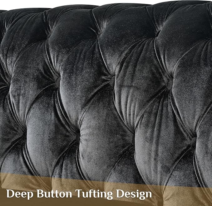 DAMAIFROM Mid Century Modern Chesterfield Sofa Couch, 6 Seater Tufted Sofas - Image 4