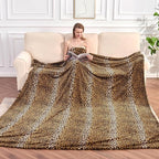 Edenleaf Fleece King Size Super Soft Cozy Leopard Print Blanket - Image 4
