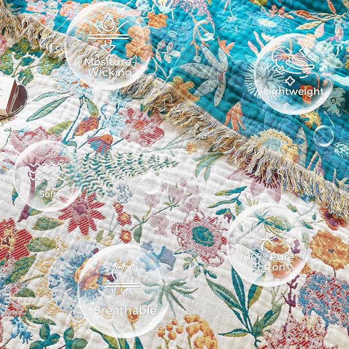 LUTBM Boho Throw Blanket for Couch Sofa Chair Cotton Summer Blankets for - Image 6