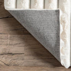 nuLOOM Kai Off White Striped Washable Area Rug, Oval 5' x 8' | Nuloom Kai - Image 4
