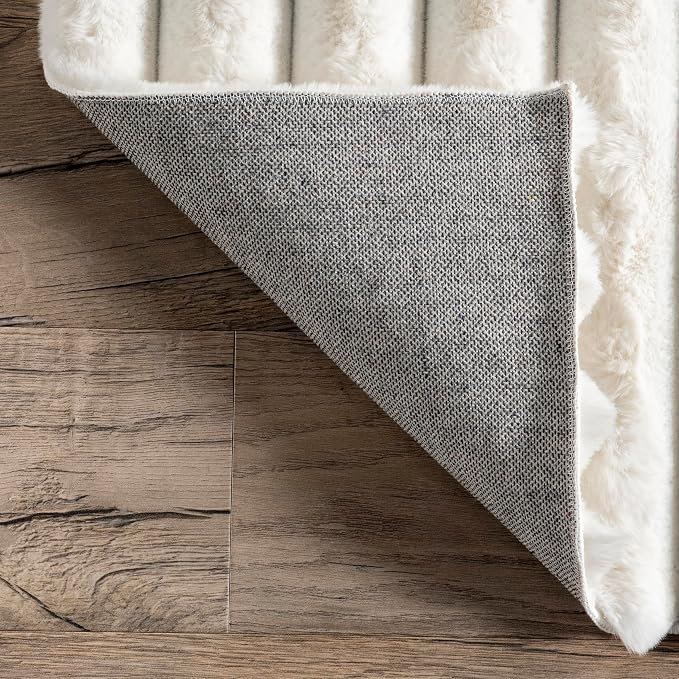nuLOOM Kai Off White Striped Washable Area Rug, Off White - Image 4