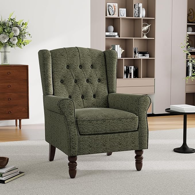 Mid-Century Modern 2-Piece Wingback Chair Set - Image 5