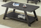 Roundhill Furniture Athens Contemporary 3-Piece Wood Shelf Coffee Table Set - Image 3