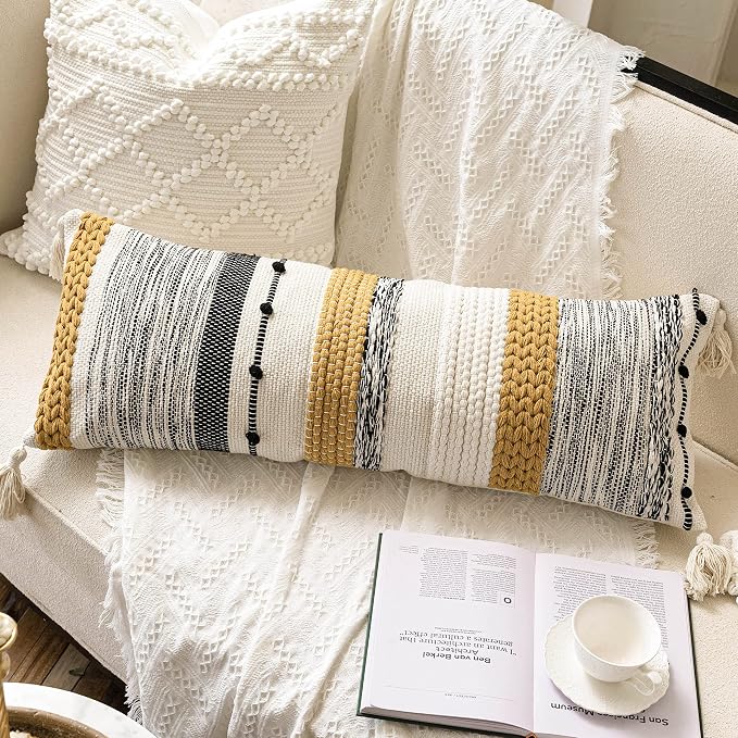 Decorative Lumbar Throw Pillow Cover 14x36 Boho Long Cushion - Image 8