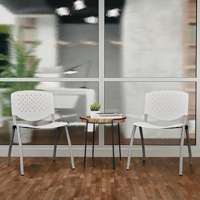 Flash Furniture HERCULES -5 Pack 880 lb. Capacity White Plastic Stack Chair | - Image 7