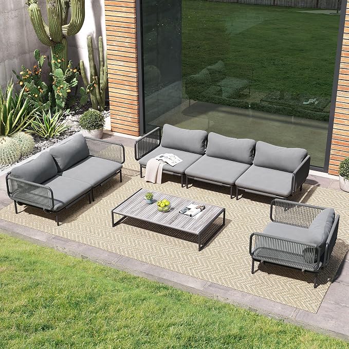 Crestlive Products Outdoor Patio Furniture Set, 6 Seater Modular Oversized by CrestliveProducts