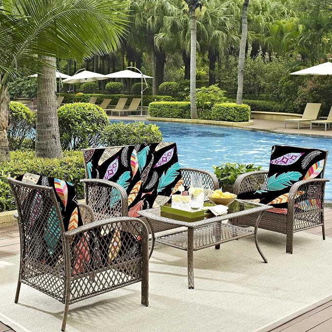 8Pcs Outdoor Cushion Covers, Elastic Patio Cushion Covers | Washable, - Image 6