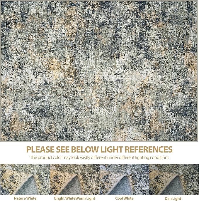 9x12 Area Rugs for Living Room Washable Bedroom Dining Room Multi Color | - Image 7