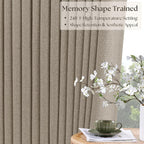 Pleated Blackout Dark Flax 120 Inch Long Curtains Double Layer | Viral Pinch - Image 3