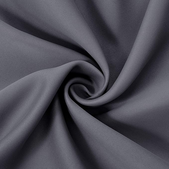 Blackout Curtains 42 x 95 inch/Dark Grey Curtains Set of 2 Panels/Thermal - Image 4