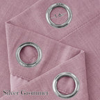 NICETOWN Faux Linen Pink Blackout Curtains 84 inches Long - Image 2
