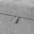 Adeco 18-Inch Cube Storage Ottoman, Upholstered Linen Footrest Stool - Image 7