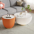 Round Marble Coffee Table Set of 2, 2 Piece Coffee Table and End Table - Image 3