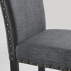 Roundhill Furniture Biony Gray Fabric Dining Chairs - Image 2