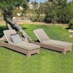 Outdoor Chaise Lounge Cushion Set of 2, Fadesafe Water-Repellent Lounge Deck - Image 8