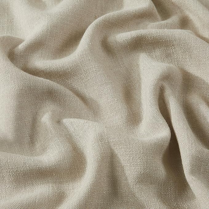 Vision Home Sand Pinch Pleated Full Blackout Curtains Linen Blended Room - Image 7