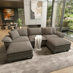 HERA'S HOUSE 124" Modular Sectional Sofa, Oversized U Shaped Couches by HERASHOUSE