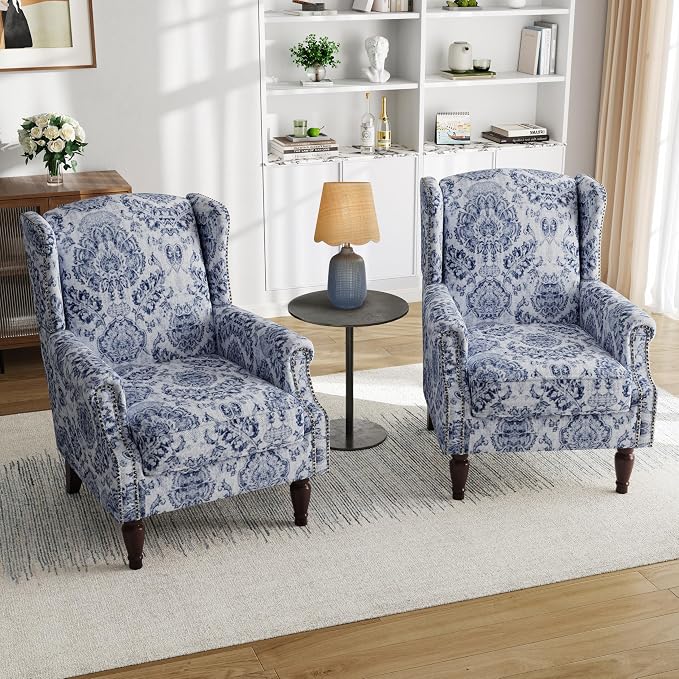 Pia Ricco High Back Floral Accent Chair - Image 7