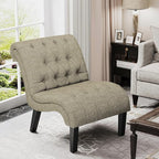 Accent Chair for Bedroom Living Room Modern Button Tufted Upholstered Armless - Image 3